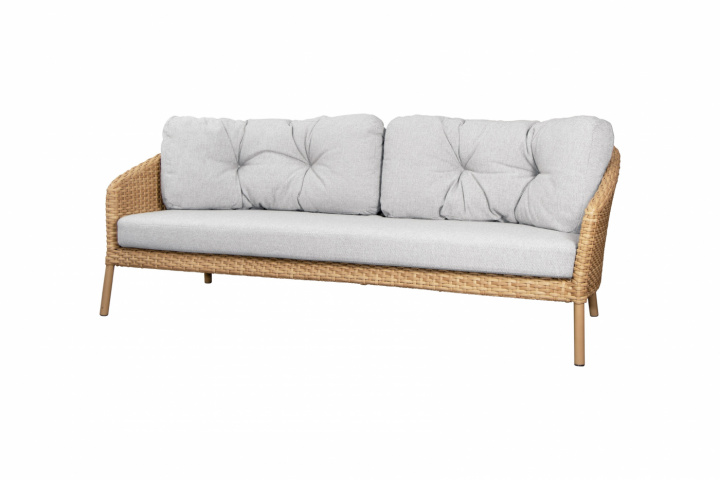 Ocean 3-sits soffa large - natural i gruppen Udendørs møbler / Materiale / Aluminiummøbler / Loungemøbler - Aluminiummøbler hos Sommarboden i Höllviken AB (5537FU)