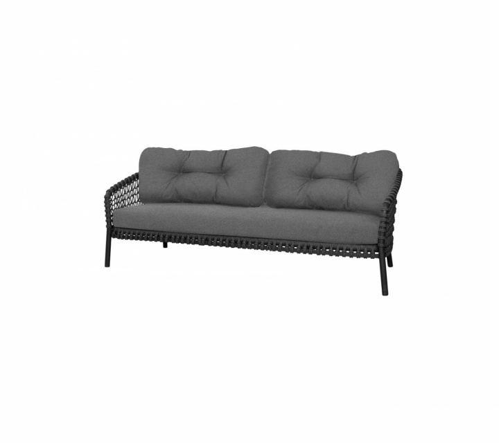 Ocean 3-personers sofa, stor - mørkegrå/grå hynde i gruppen Udendørs møbler / Loungemøbler / Loungemoduler / 3-personers sofa - loungemoduler hos Sommarboden i Höllviken AB (5537RODG-5537Y81)