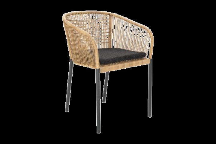 Delta lænestol - antracit/natur//bamse sort hynde i gruppen Udendørs møbler / Stole & Havestole / Stole med armlæn hos Sommarboden i Höllviken AB (5551-73-67-888)