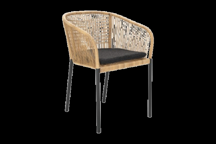 Delta lænestol - sort/natur//bamse sort hynde i gruppen Udendørs møbler / Stole & Havestole / Stole med armlæn hos Sommarboden i Höllviken AB (5551-8-67-888)