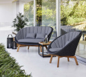 Peacock 2-personers sofa - dark grey/teak