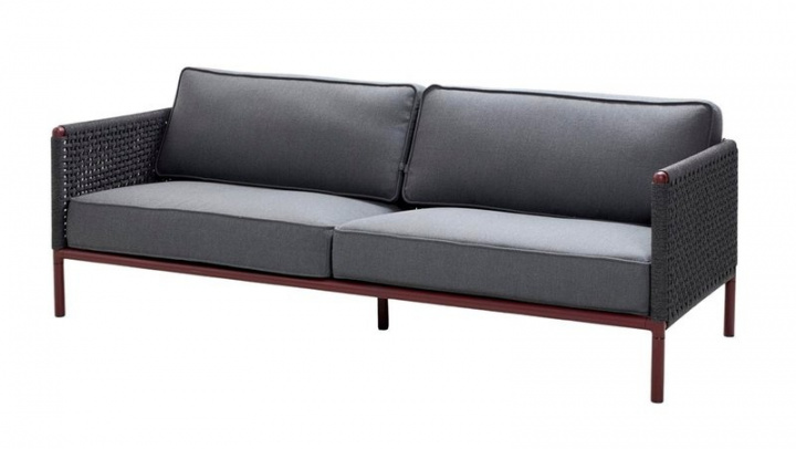 Encore 3-sits soffa - dark grey/bordeaux ram i gruppen Udendørs møbler / Loungemøbler / Loungemoduler / 3-personers sofa - loungemoduler hos Sommarboden i Höllviken AB (5570BRAIG)
