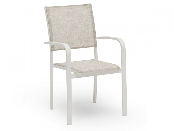 Hånger stabelstol - hvid/beige i gruppen Udendørs møbler / Stole & Havestole / Stole med armlæn hos Sommarboden i Höllviken AB (58017)