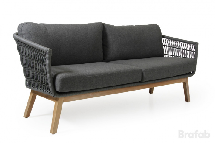 Kenton 3-personers sofa med pude - grå i gruppen Udendørs møbler / Loungemøbler / Loungemoduler / 3-personers sofa - loungemoduler hos Sommarboden i Höllviken AB (5853-07-73)