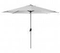 Solsejl parasol med væv Ø 3 m - aluminium/støvet hvid