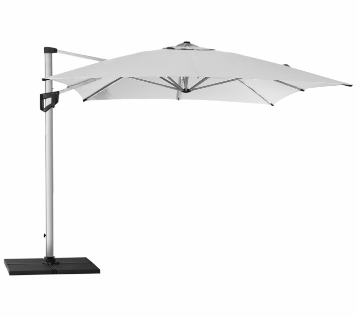 Hyde luxe hanging parasoll 3x4 m - silver mat anodiserat i gruppen Udendørs møbler / Solbeskyttelse / Parasoller hos Sommarboden i Höllviken AB (58MA3X4Y504)