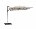Hyde luxe tilt parasol 3x3 m - træ look pol/dusty white