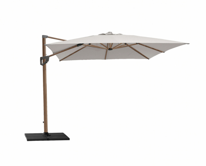 Hyde luxe tilt parasol 3x3 m - træ look pol/dusty white i gruppen Udendørs møbler / Solbeskyttelse / Parasoller hos Sommarboden i Höllviken AB (58WL3X3Y504)