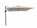 Hyde luxe tilt parasol 3x3 m - træ look pol/dusty white