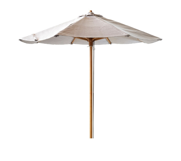 Klassisk parasol Ø 24 m - teak/natur i gruppen Udendørs møbler / Solbeskyttelse / Parasoller hos Sommarboden i Höllviken AB (59240TY507)