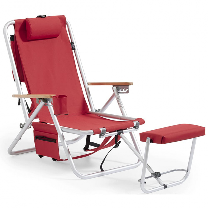 ROXY Udendørsstol med køletaske/mobillomme - rød i gruppen Udendørs møbler / Slap af hos Sommarboden i Höllviken AB (62136-83)