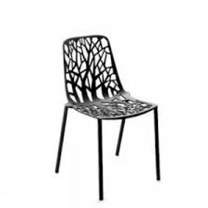 Skovstabelstol uden armlæn - sort i gruppen Udendørs møbler / Materiale / Aluminiummøbler / Stole - Aluminiumsmøbler hos Sommarboden i Höllviken AB (6501-2)