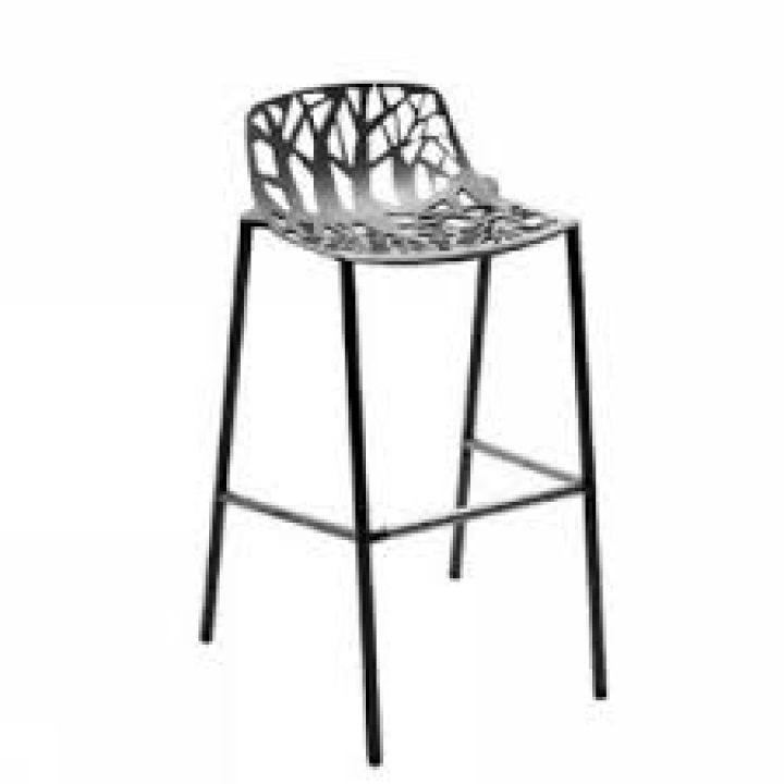 Skov barstol høj sh 78 cm lav ryg - sort i gruppen Udendørs møbler / Stole & Havestole / Barstole hos Sommarboden i Höllviken AB (6800-2)