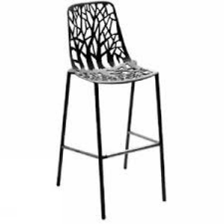 Skov barstol høj sh 78 cm høj ryg - sort i gruppen Udendørs møbler / Materiale / Aluminiummøbler / Stole - Aluminiumsmøbler hos Sommarboden i Höllviken AB (6801-2)