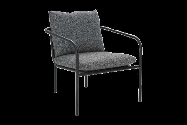 Bendt lænestol - sort/bamsehynde antracit i gruppen Udendørs møbler / Materiale / Aluminiummøbler / Loungemøbler - Aluminiummøbler hos Sommarboden i Höllviken AB (6914-8-885)