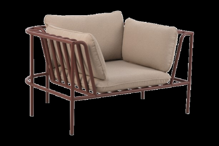 Collier lænestol - zinrød/teddybeige hynde i gruppen Udendørs møbler / Loungemøbler / Loungemoduler / Lænestole - Loungemoduler hos Sommarboden i Höllviken AB (6981-48-284)