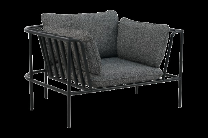 Collier lænestol - sort/teddy antracit hynde i gruppen Udendørs møbler / Loungemøbler / Loungemoduler / Lænestole - Loungemoduler hos Sommarboden i Höllviken AB (6981-8-885)