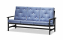 Sofa 3-sæders aluminium - sort