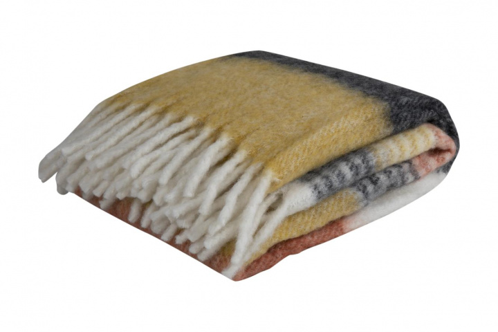 Honning tæppe 130x170 cm - gul mønstret i gruppen Indretning / Tekstiler / Puder og tæpper hos Sommarboden i Höllviken AB (7470-94)