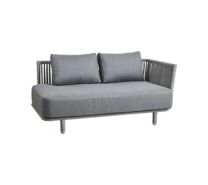 Moments 2-personers sofa venstre modul - grå i gruppen Udendørs møbler / Loungemøbler / Loungemoduler / 2-sæders sofa - loungemoduler hos Sommarboden i Höllviken AB (7541ROGAITG)