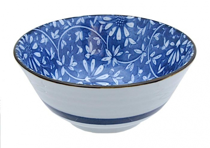 Japansk skål Ø 15 cm - blå/hvid i gruppen Indretning / Køkken & Dækning / Fedt, tallerkener & skåle hos Sommarboden i Höllviken AB (7737-TD)