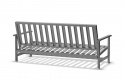 Sofa 3-personers aluminium - grå