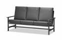 Sofa 3-personers aluminium - grå