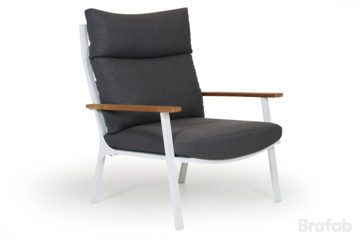 Olivet loungestol - hvid/grå pude i gruppen Udendørs møbler / Loungemøbler / Loungemoduler / Lænestole - Loungemoduler hos Sommarboden i Höllviken AB (8141-5-79)