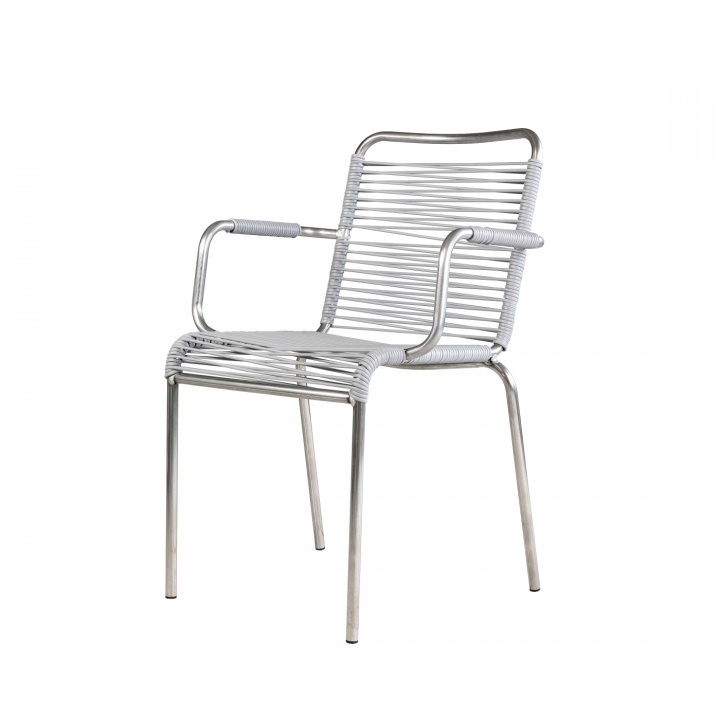 Mya spaghetti lænestol - grå i gruppen Udendørs møbler / Materiale / Aluminiummøbler / Stole - Aluminiumsmøbler hos Sommarboden i Höllviken AB (822GR)