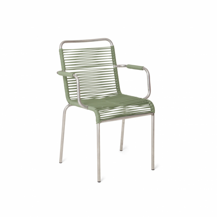 Mya spaghetti lænestol - salvie grøn i gruppen Udendørs møbler / Materiale / Aluminiummøbler / Stole - Aluminiumsmøbler hos Sommarboden i Höllviken AB (822SG)