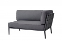 Konisk 2 -personers sofa venstre modul bygelig - grå