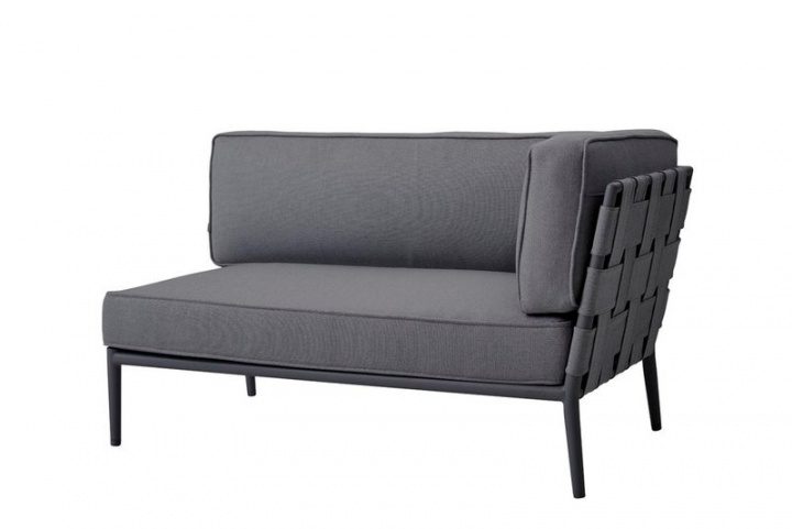 Konisk 2 -personers sofa venstre modul bygelig - grå i gruppen Udendørs møbler / Loungemøbler / Loungemoduler / Afslutningsdele - Lounge-moduler hos Sommarboden i Höllviken AB (8533AITG)