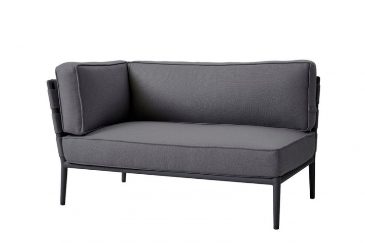 Konisk 2 -personers sofa højre modul bygelig - grå i gruppen Udendørs møbler / Loungemøbler / Loungemoduler / Afslutningsdele - Lounge-moduler hos Sommarboden i Höllviken AB (8534AITG)