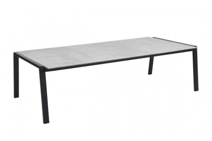 Lyra kaffebord 140x75 H40 cm - sort/glas i gruppen Udendørs møbler / Loungemøbler / Loungemoduler / Sofabord - Loungemoduler hos Sommarboden i Höllviken AB (86061-8-21)