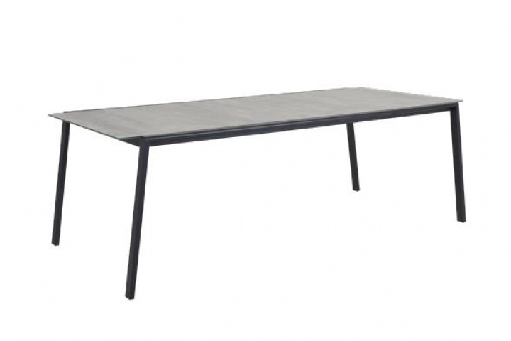 Lyra spisebord 220x100 H73 cm - sort/glas i gruppen Udendørs møbler / Materiale / Aluminiummøbler / Spisebord - Aluminiummøbler hos Sommarboden i Höllviken AB (8608-8-21)