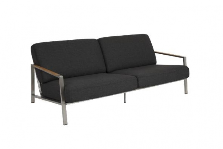 NAOS 2.5 sæder sofa med pude - rustfrit/sort i gruppen Udendørs møbler / Loungemøbler / Loungemoduler / 2-sæders sofa - loungemoduler hos Sommarboden i Höllviken AB (8612-81)