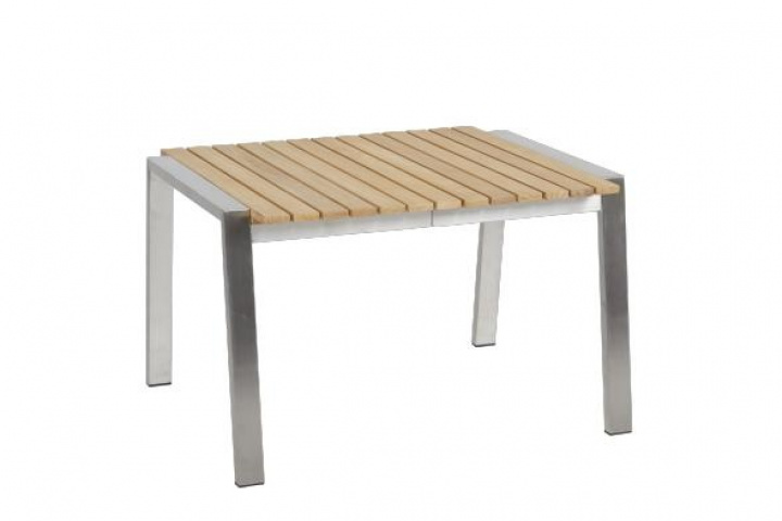 Naos side Tabel 60x60 cm - Rustfrit/teak i gruppen Udendørs møbler / Materiale / Rustfrit stål hos Sommarboden i Höllviken AB (8617)