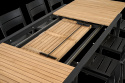 Naos spisebord udvides 220/320x100 H73 cm - sort/teak