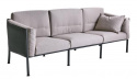 Delux 3-personers sofa - sort/bamse beige hynde