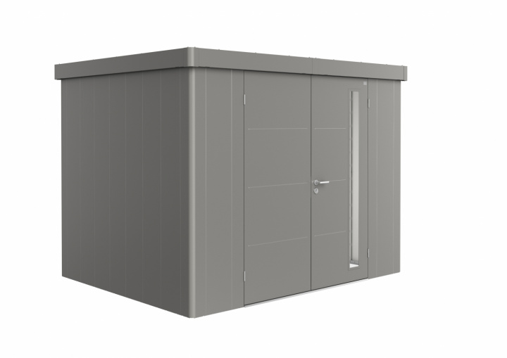 Neo haveskur 2C dobbelt dør - metallic kvarts-grå i gruppen Hyndor / Opbevaringskasser & Opbevaringsbokse hos Sommarboden i Höllviken AB (89008-BH)