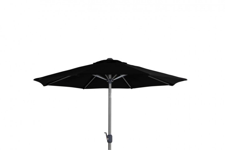 Andria parasol tiltbar Ø 2.5 - sølv/sort i gruppen Udendørs møbler / Solbeskyttelse / Parasoller hos Sommarboden i Höllviken AB (8903-8)