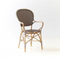 Isabell Frame Chair in Wicker - Cappuchino/White
