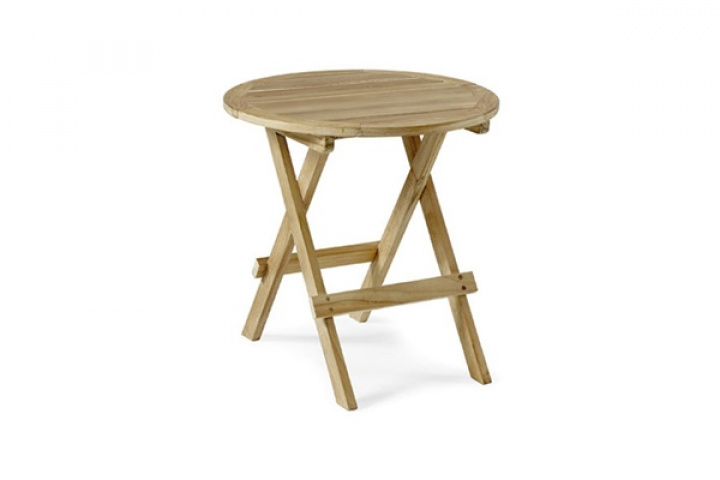 MONI Side Table Ø 50 cm ribben mønster - teak i gruppen Udendørs møbler / Bord / Sofabord & Sidebord hos Sommarboden i Höllviken AB (92007)
