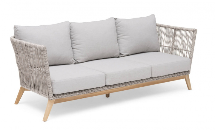 Himmelsnäs 3 -sæde sofa - beige med pude i gruppen Udendørs møbler / Loungemøbler / Loungemoduler / 3-personers sofa - loungemoduler hos Sommarboden i Höllviken AB (93303)