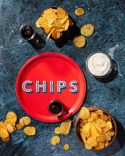 Chips bakke 32x15 cm - rød
