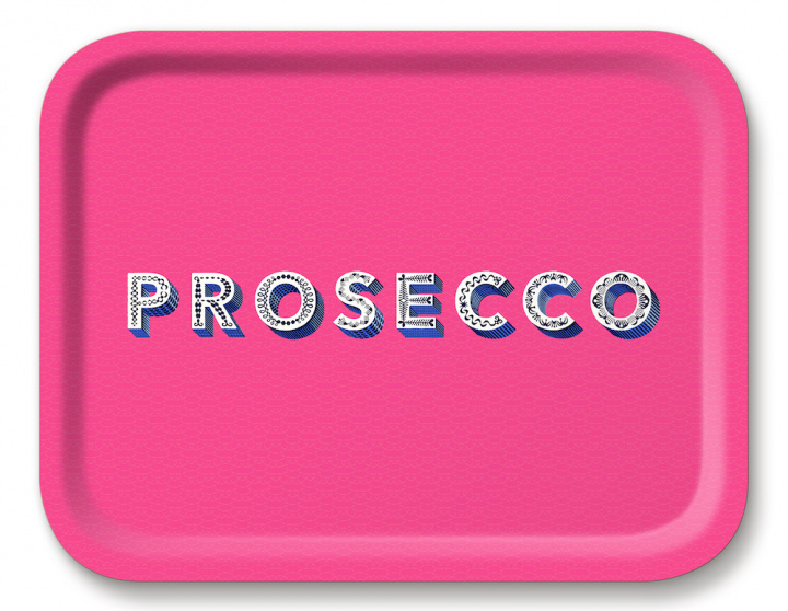 Prosecco bakke 36x28 cm - bright pink i gruppen Indretning / Køkken & Dækning / Brickor og grydeunderlag hos Sommarboden i Höllviken AB (AB3628-349)
