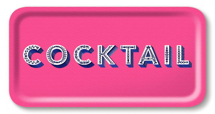 Cocktailbakke 43x22 cm - lys pink i gruppen Indretning / Køkken & Dækning / Brickor og grydeunderlag hos Sommarboden i Höllviken AB (AB4322-535)