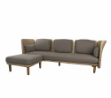 Arch 3-personers sofa med lavt arm/rygglæn & chaiselong - natural/taupe hynder