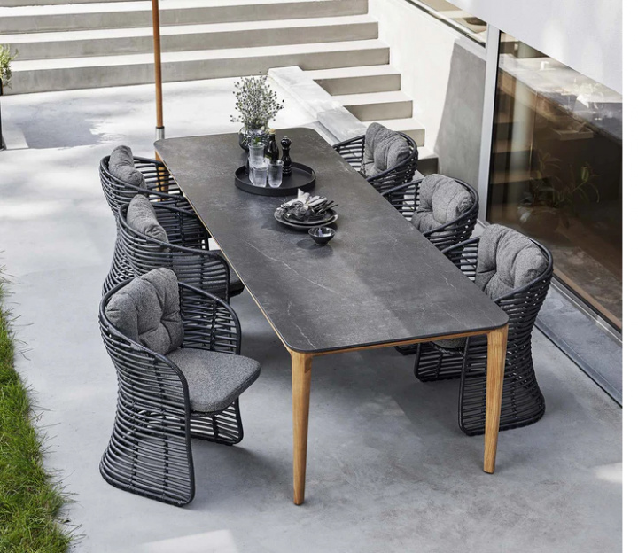 Aspect spisebord 210x100 H74 cm - teak/flere bordplader i gruppen Udendørs møbler / Bord / Spisebord hos Sommarboden i Höllviken AB (Aspect-210x100cm-SET)