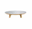 Aspect sofabord Ø 144 H31 cm - teak/flere bordsplader